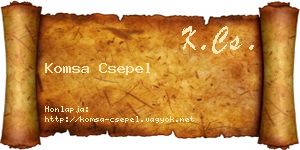 Komsa Csepel névjegykártya
